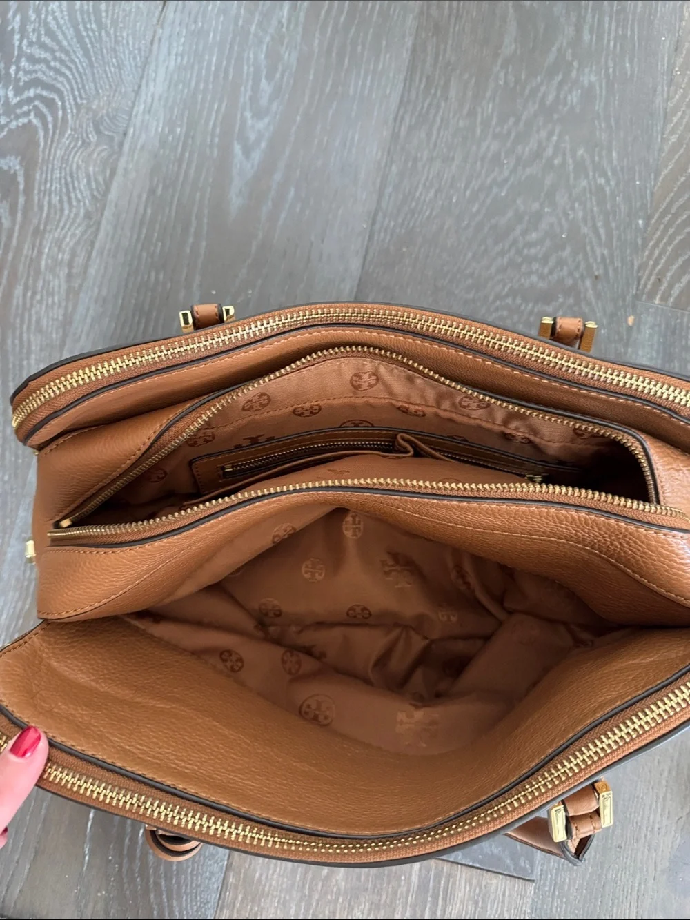 Tory Burch Brown Leather Tote with Tassel